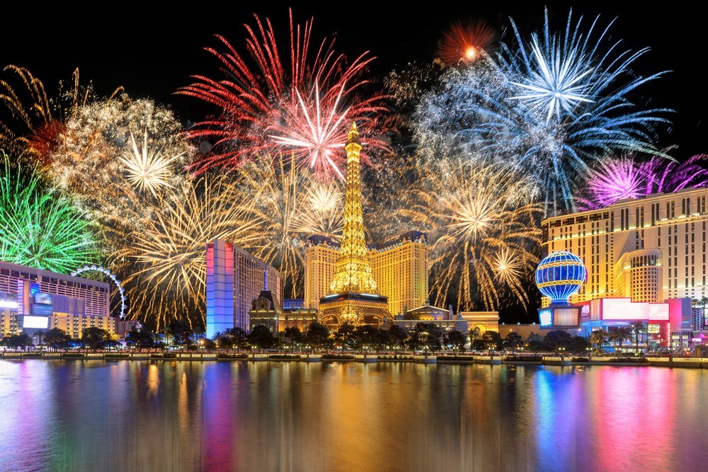 Watch fireworks on  the Strip
